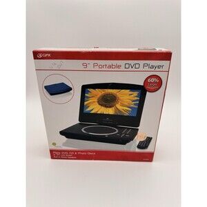 GPX Portable DVD Player PD908BU - 9" LCD Swivel Screen w Charging Adapter